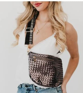 Westlyn Woven Bum Bag gun metal|6421