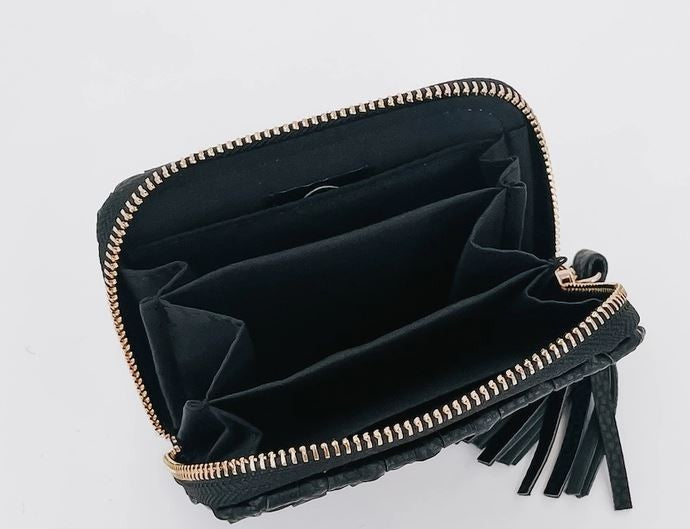 Wynona Woven Wallet checkered black|6427