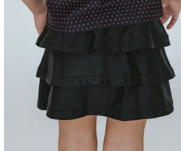 Black Tiered Active Skort|6549