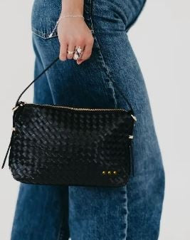 Hobo Woven Shoulder Bag black|6585