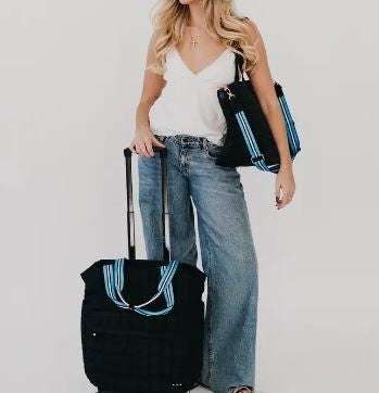 Quilted Tote Roller Bag black|6592