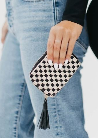 Woven Wallet checked black|6597