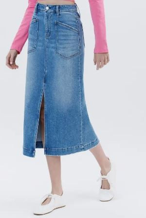 High Rise Utility Midi Skirt|6646