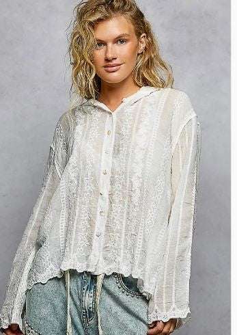 Crochet Hoodie top|7077