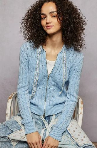 blue hoodies sweater|7083