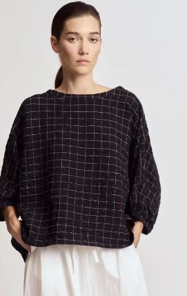 Check Print Gauze Blouse|7275