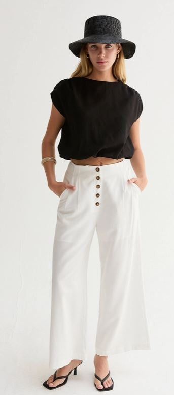 white Coulotte pants|7414