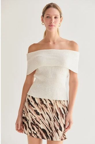 Shoulder Sweater Knit Top|7416