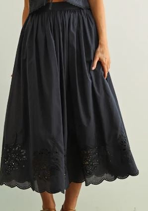 Embroidery Bottom Skirt|7430