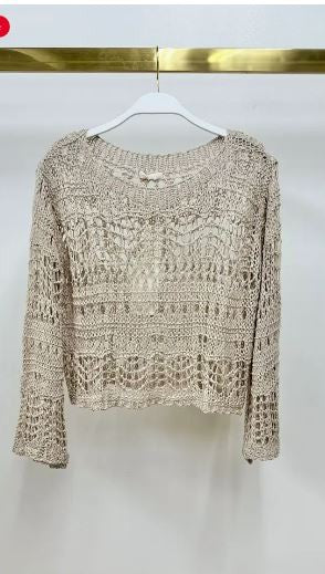 Crochet Long Sleeve Top|7841