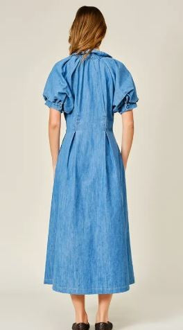Button Down  Denim Dress|7924
