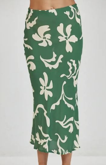 Print Midi Skirt green|7937