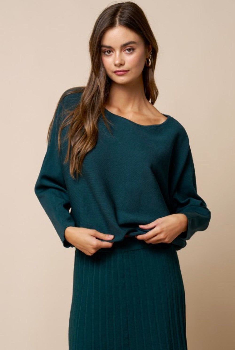 Teal dolman sleeve sweater|8403