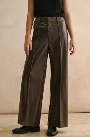 Front Pintuck Wide Straight-Leg Pants|8104