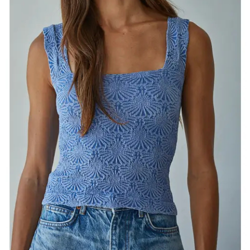 Seamless Chambray Blue Tank|6455