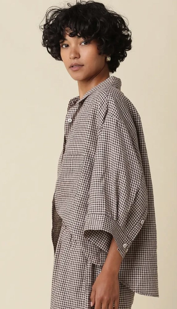 Gingham Linen Shirt|8238