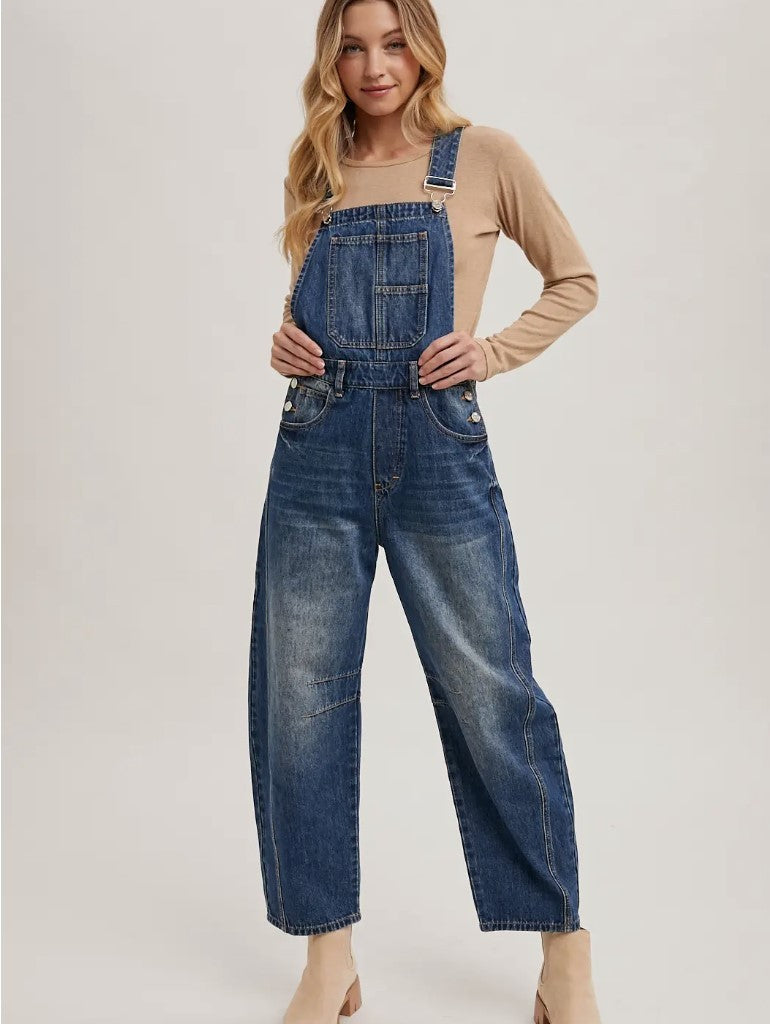 Denim Barrel Overalls|6459