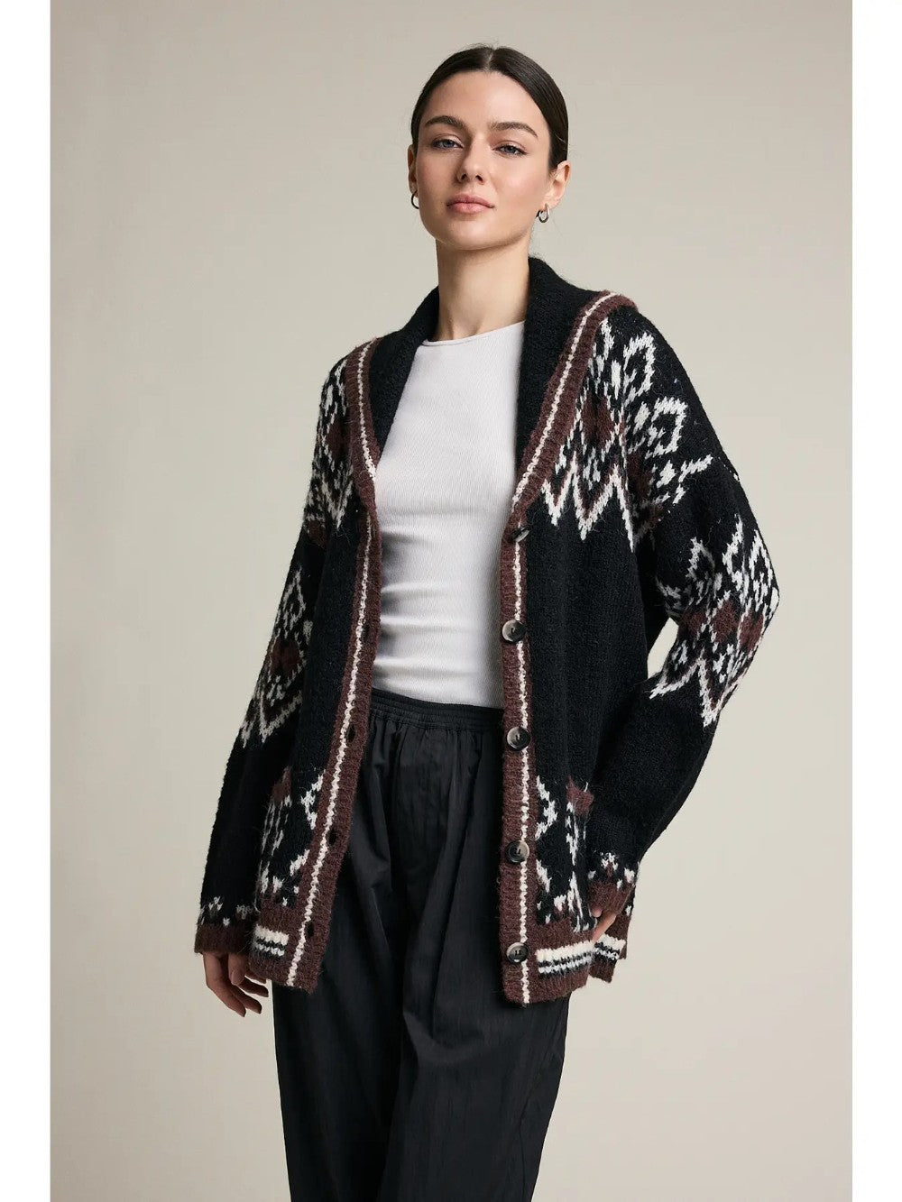 Jacquard Knit Shawl|8089