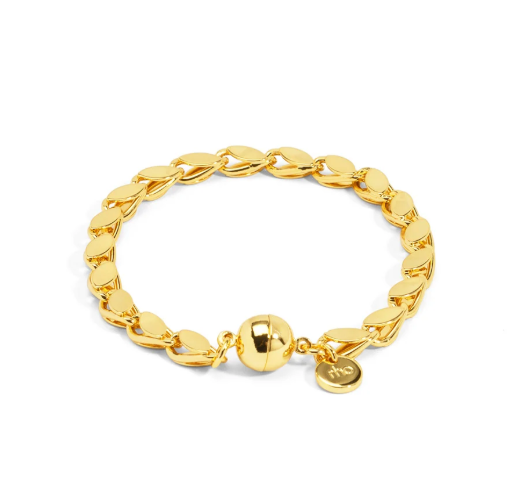 Gold Leaf Link Magnetic Closure Bracelet|8422