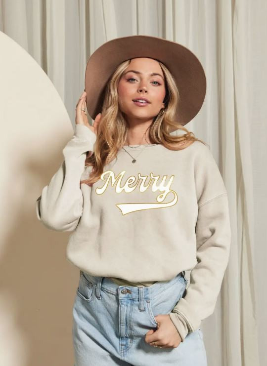 merry foil sweatshirt|6846