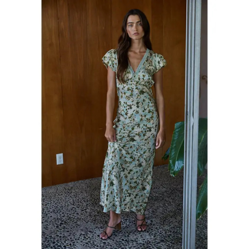 Floral Puff Sleeved Maxi|6529