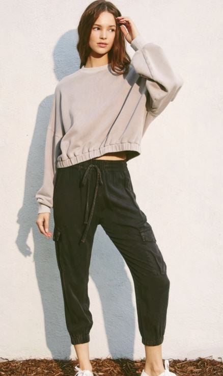Washed Cargo Joggers acid black|6181