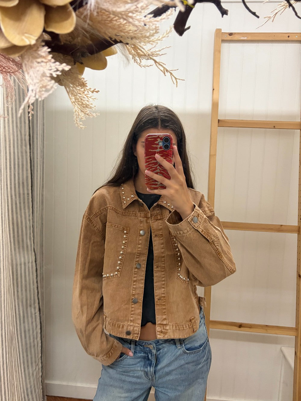 Desert Denim Studded Jacket|8128