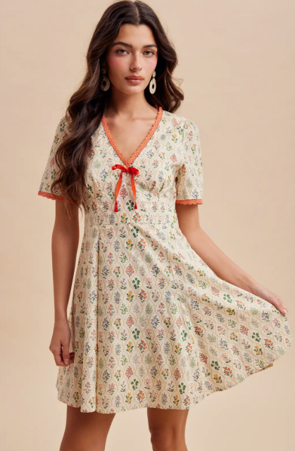 Wildflower Mini Dress w Pockets|7492