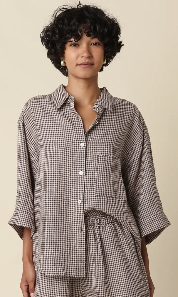 Gingham Linen Shirt|8239