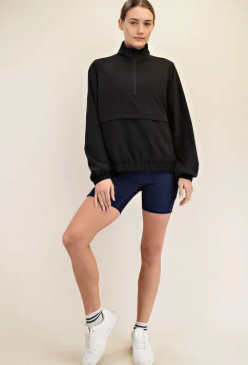 Crinkle Woven Quarter Zip Active Jacket|6892