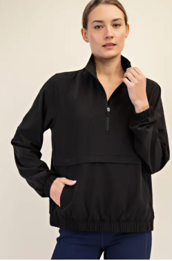 Crinkle Woven Quarter Zip Active Jacket|6893