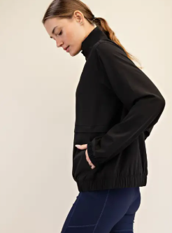 Crinkle Woven Quarter Zip Active Jacket|6894