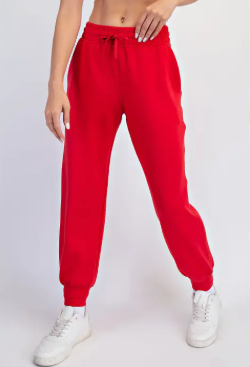 Red Scuba Jogger Pants|6898