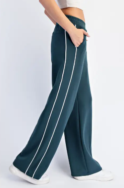 Scuba Two Stripe Pant Green/ White|6911