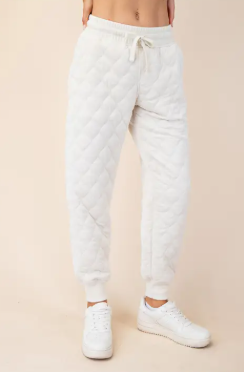 Quilted Jogger Pant Bone|6916