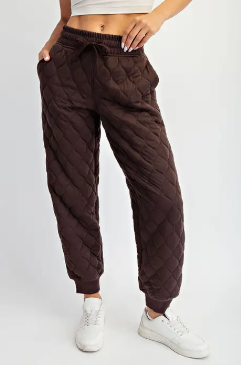 Quilted Jogger Pant Espresso|6921