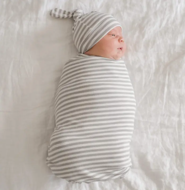 Gray Striped Knit Swaddle|6985