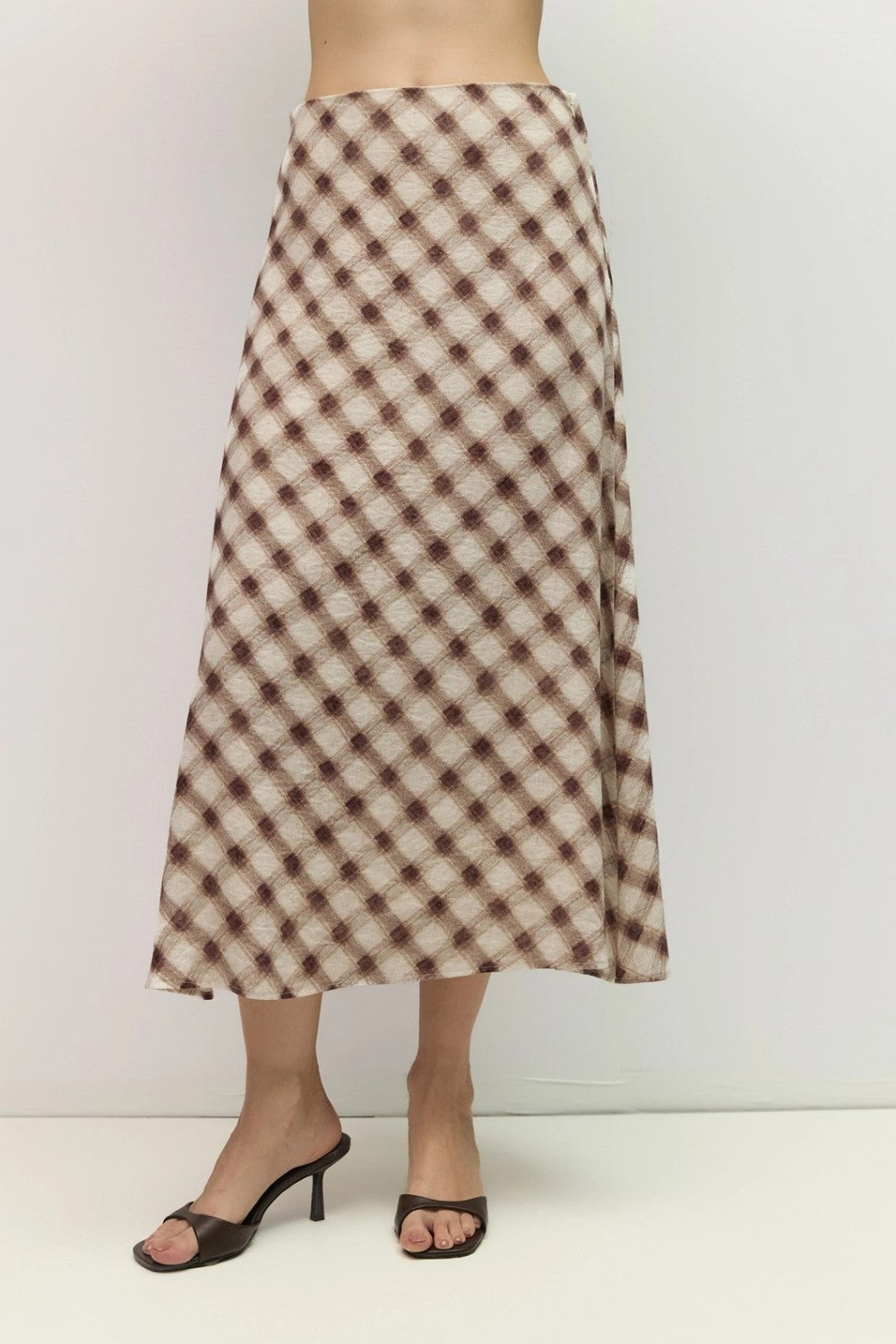 Bias Plaid Midi Skirt|7997