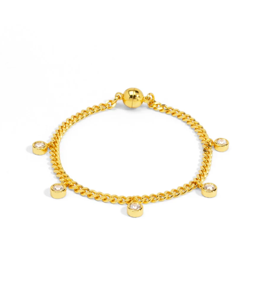 Gold Fringe Diamond Mag Closure Bracelet|8421