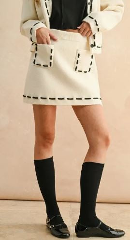 Detailed Knit Skirt|6814