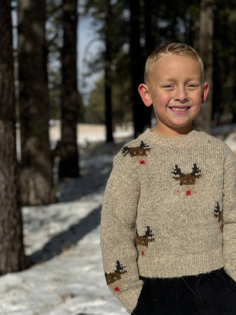 Beige Reindeer Sweater|8314