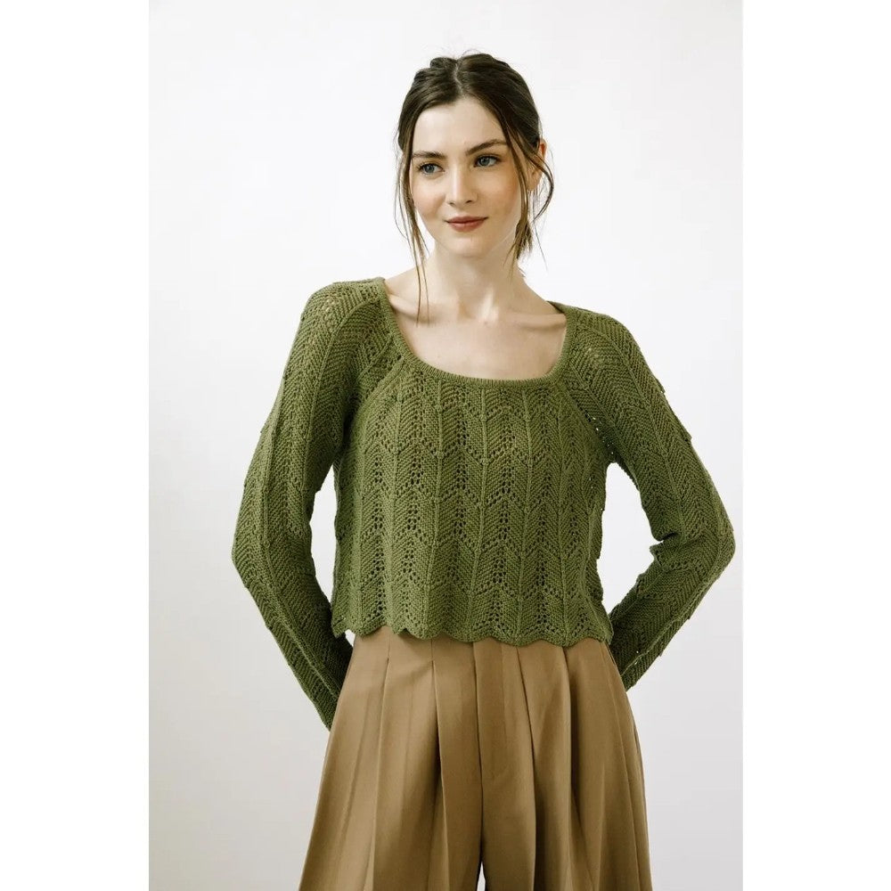 Olive Crochet Top|7975