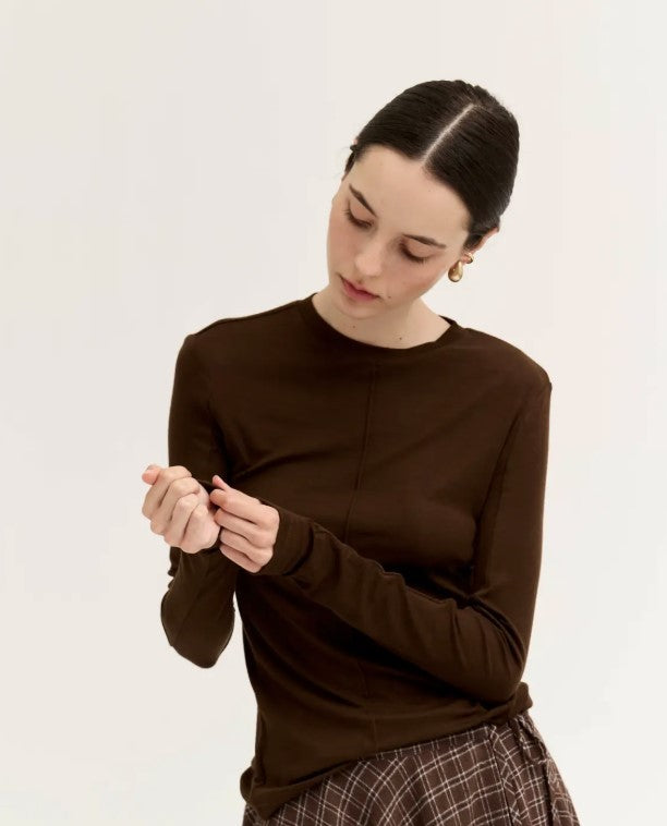 Basic Crewneck T-Shirt brown|8160
