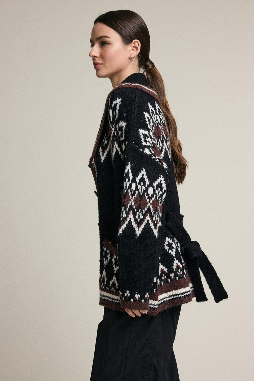 Jacquard Knit Shawl|8091