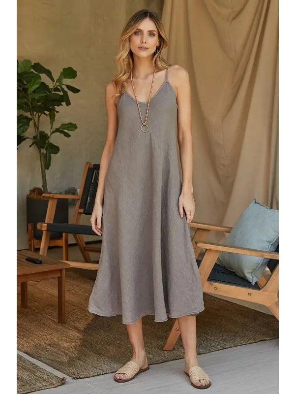 Linen Slip Dress|7919