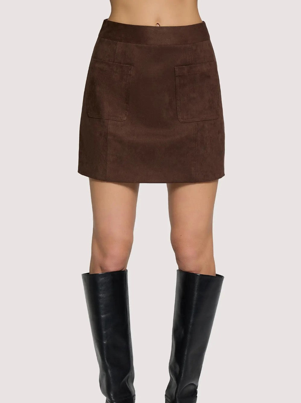 Modern Brown Mini Skirt|7993