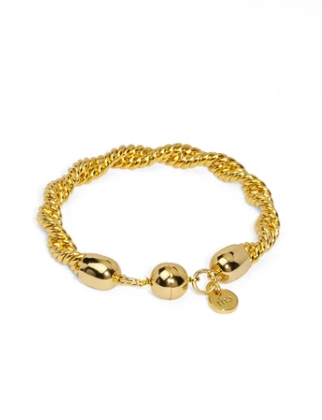 Rho Gold Twist Magnetic Bracelet|8419