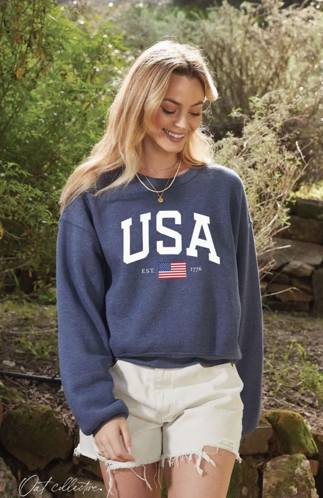 USA Est.1776 Mid Sweatshirt- Blue|5913