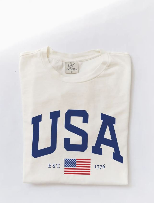 USA Est.1776 Graphic Top- White|5915