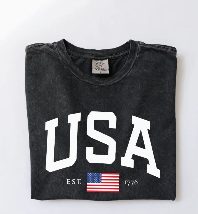 USA Est.1776 Graphic Top- Black|5916